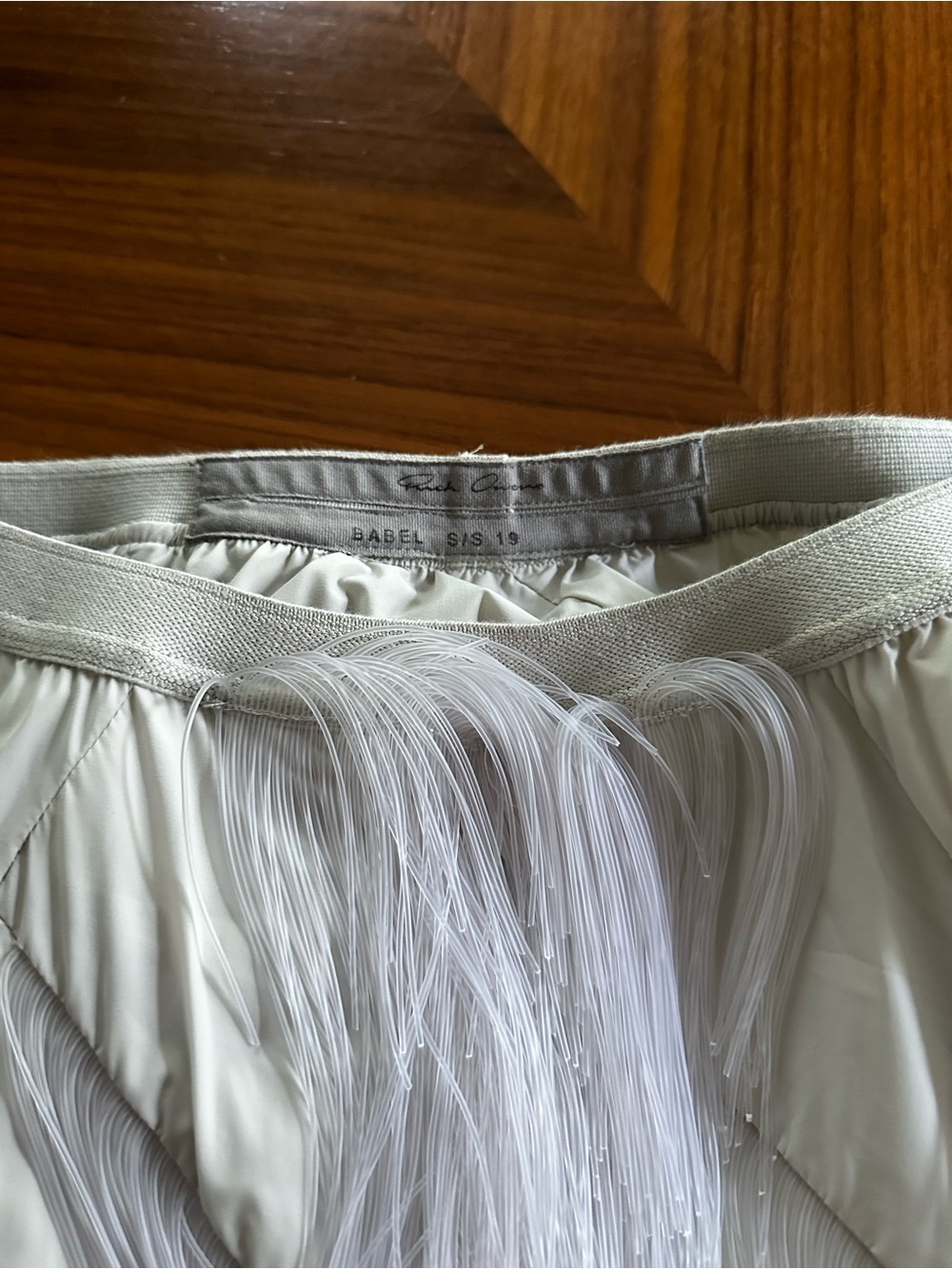 Rick Owens Cream Shorts White Fringe Detailing SS 19 Small 38 New wirh Tags Rare - Picture 6 of 8